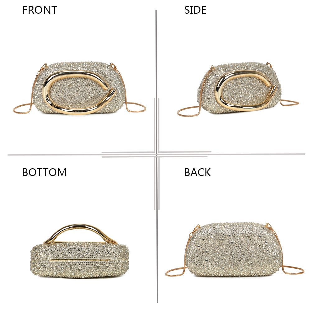 Gallantry Marit – Rhinestone evening bag in Gold