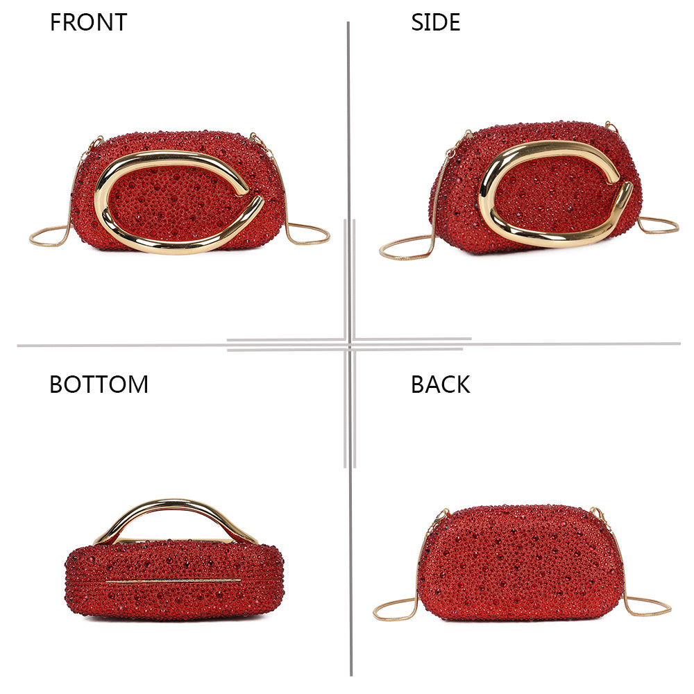 Gallantry Marit – Rhinestone evening bag in Red