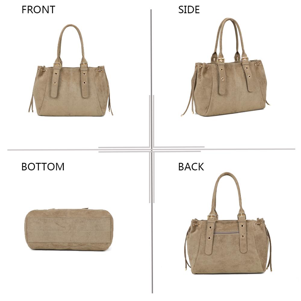 Gallantry Juliette suede handbag D. Taupe