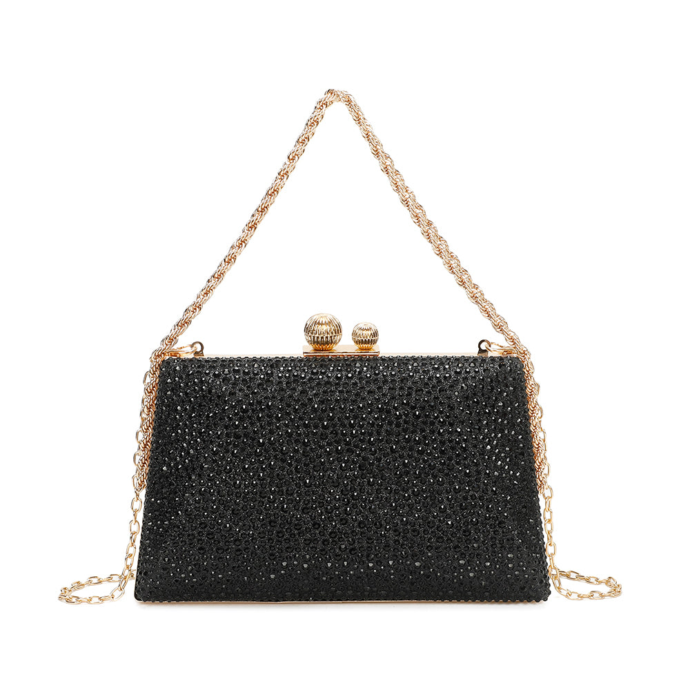 Gallantry Lieve – Rhinestone frame bag in Black