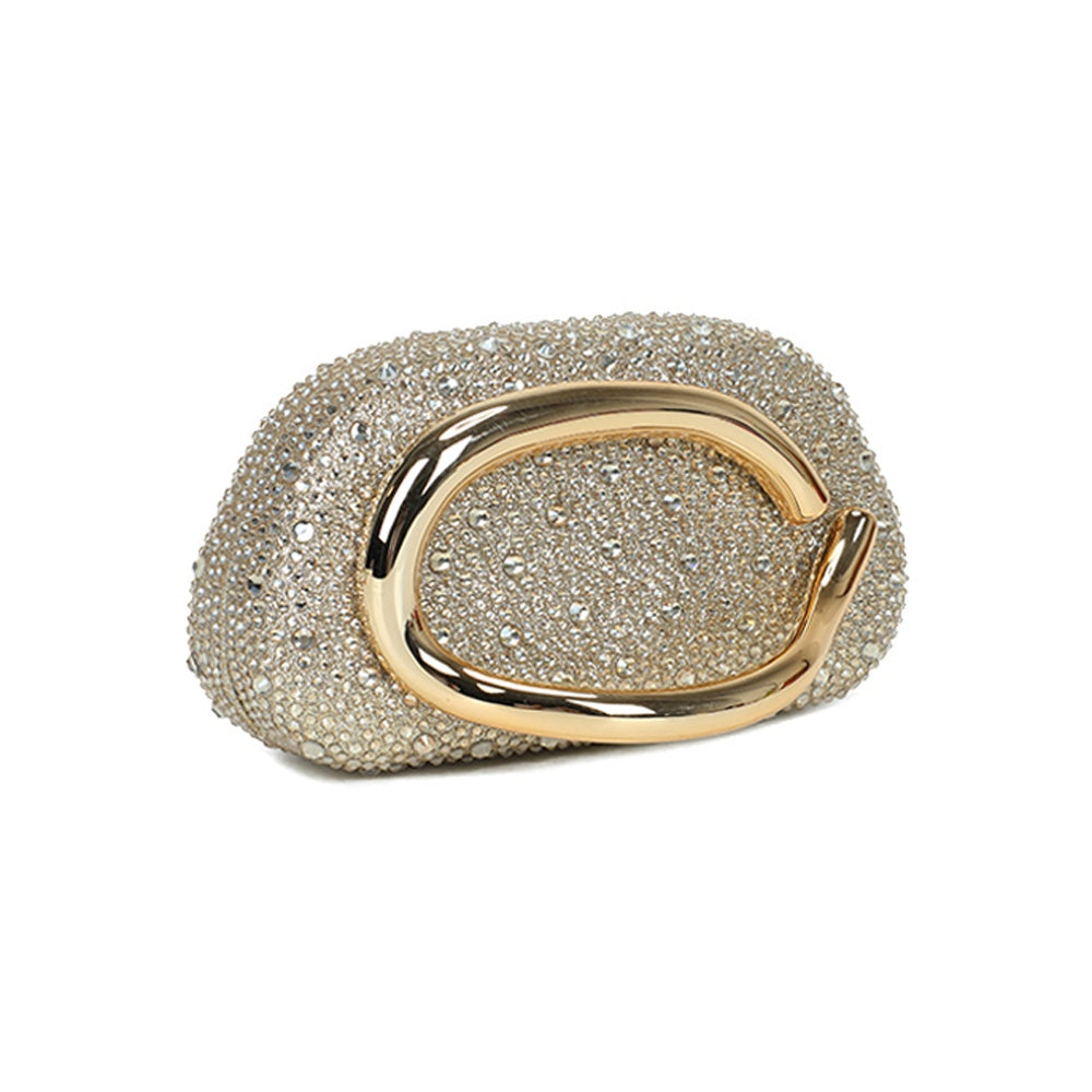 Gallantry Marit – Rhinestone evening bag in Gold