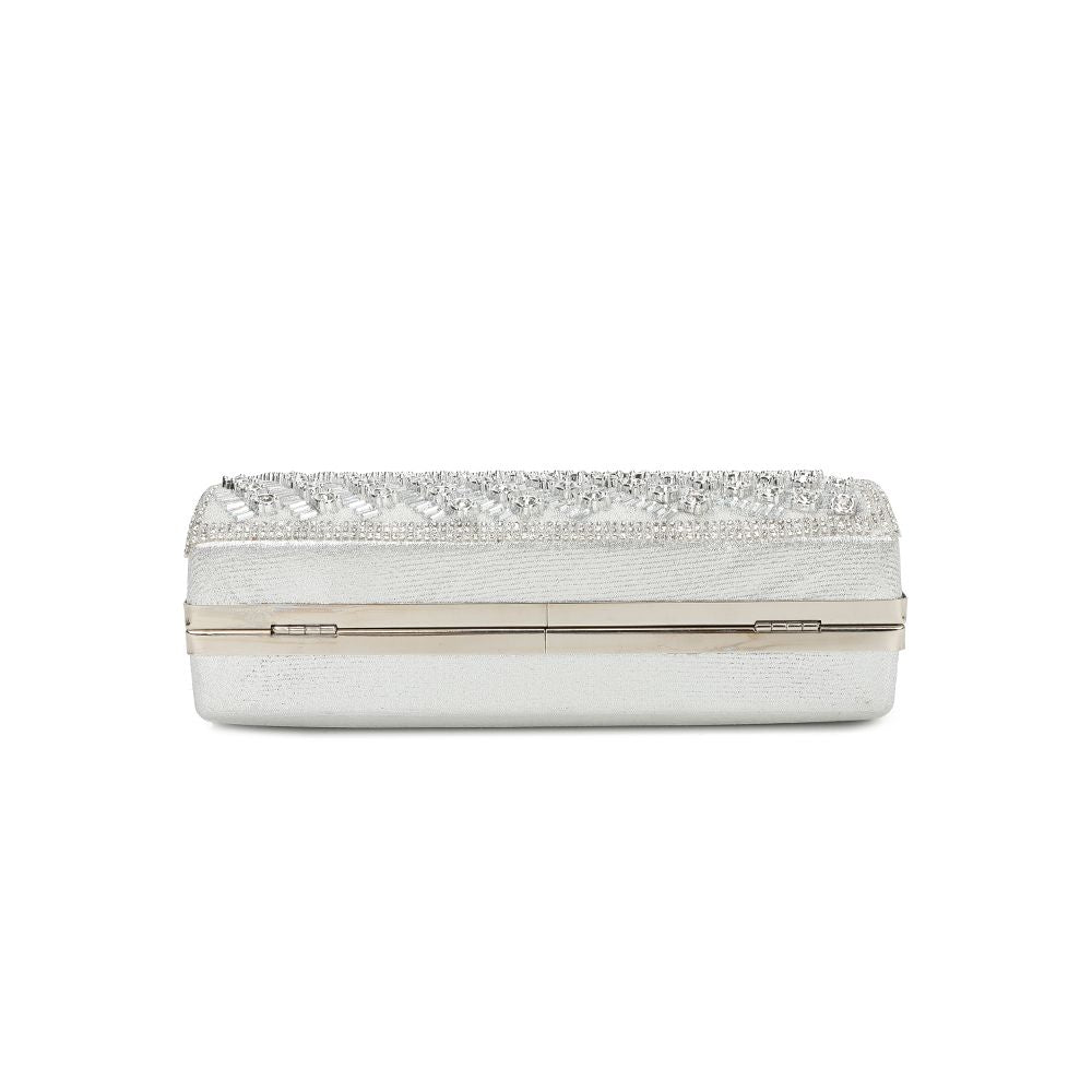 Gallantry Kaja – Embellished evening clutch in Silver