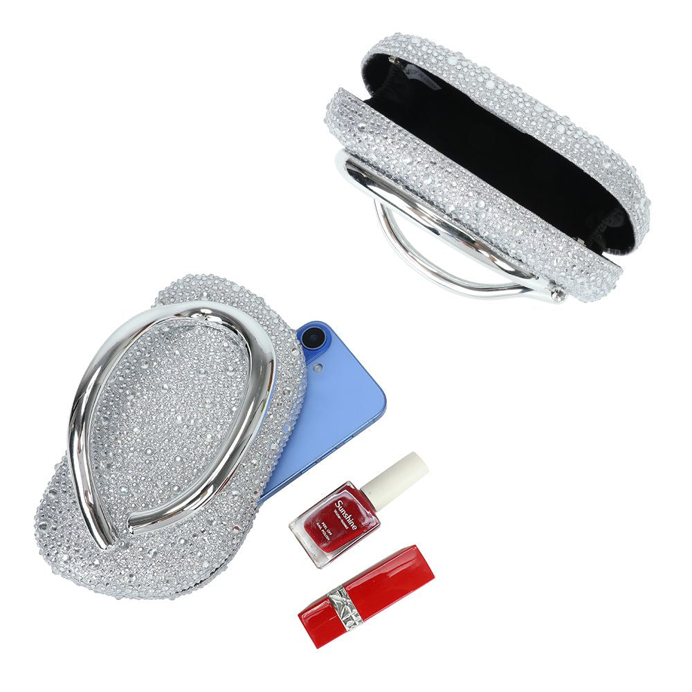 Gallantry Marit – Rhinestone evening bag in Silver