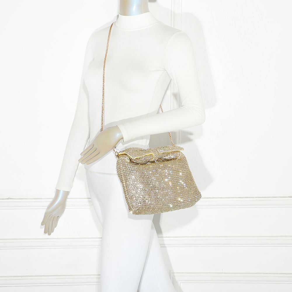 Gallantry Willemijn – Rhinestone knot bag in Gold