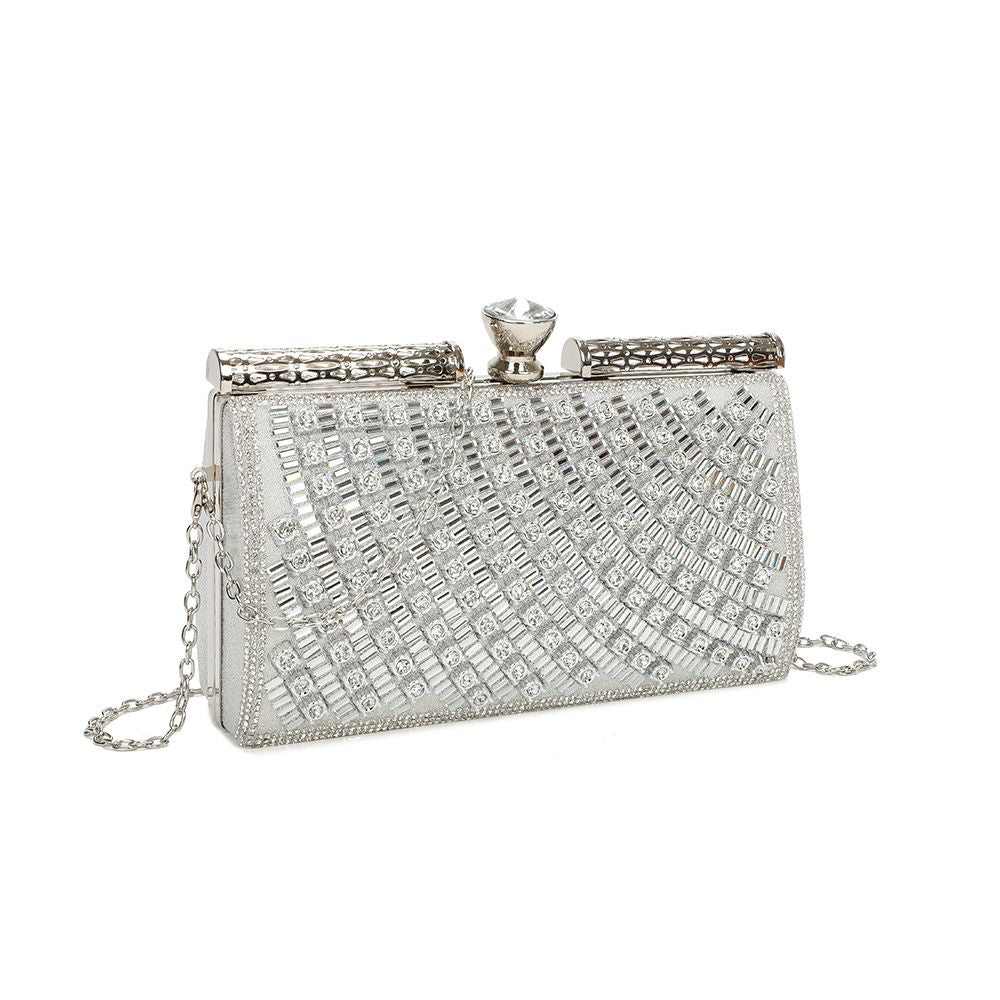 Gallantry Kaja – Embellished evening clutch in Silver