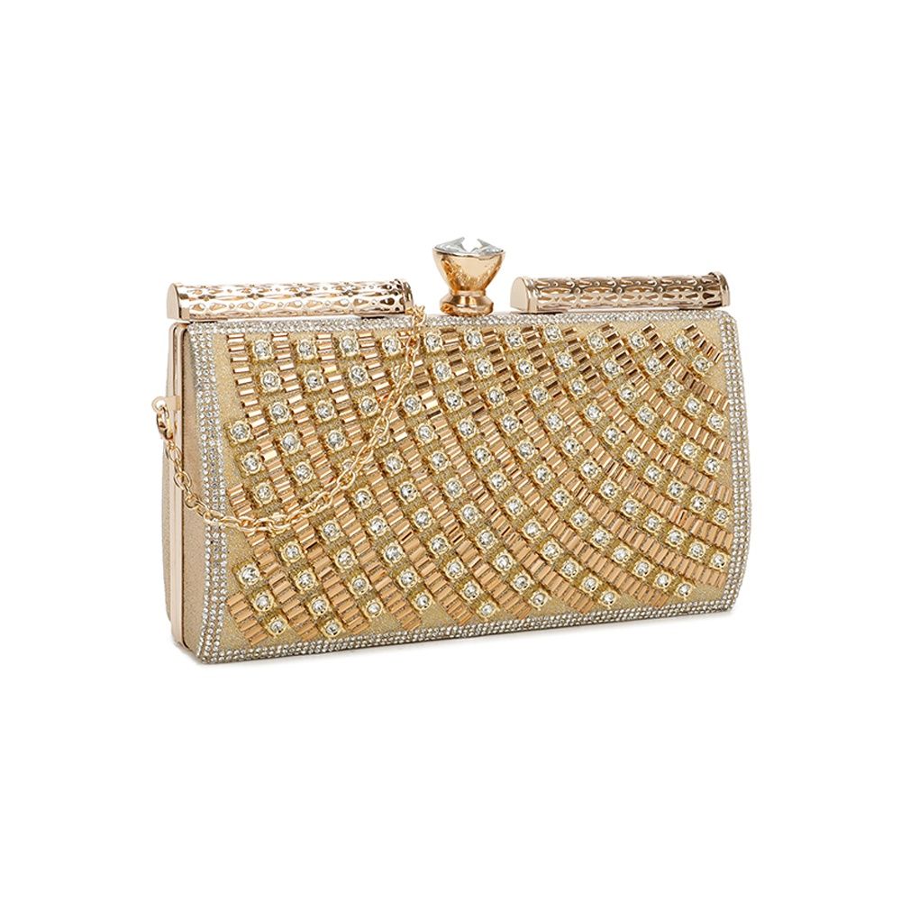 Gallantry Kaja – Embellished evening clutch in Gold