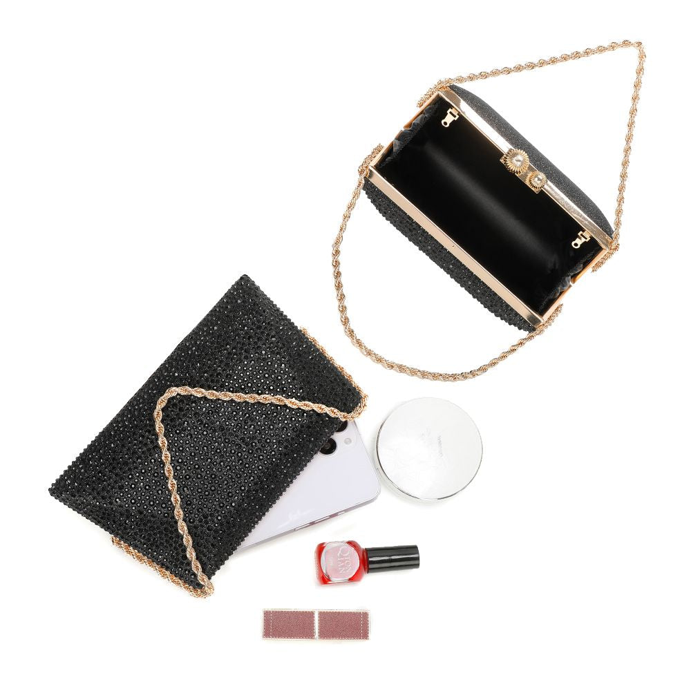 Gallantry Lieve – Rhinestone frame bag in Black