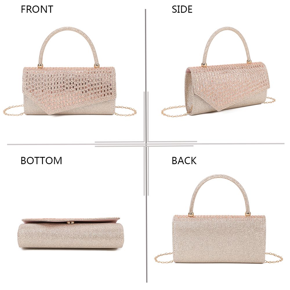 Gallantry Sabrina – Rhinestone evening clutch in Champagne