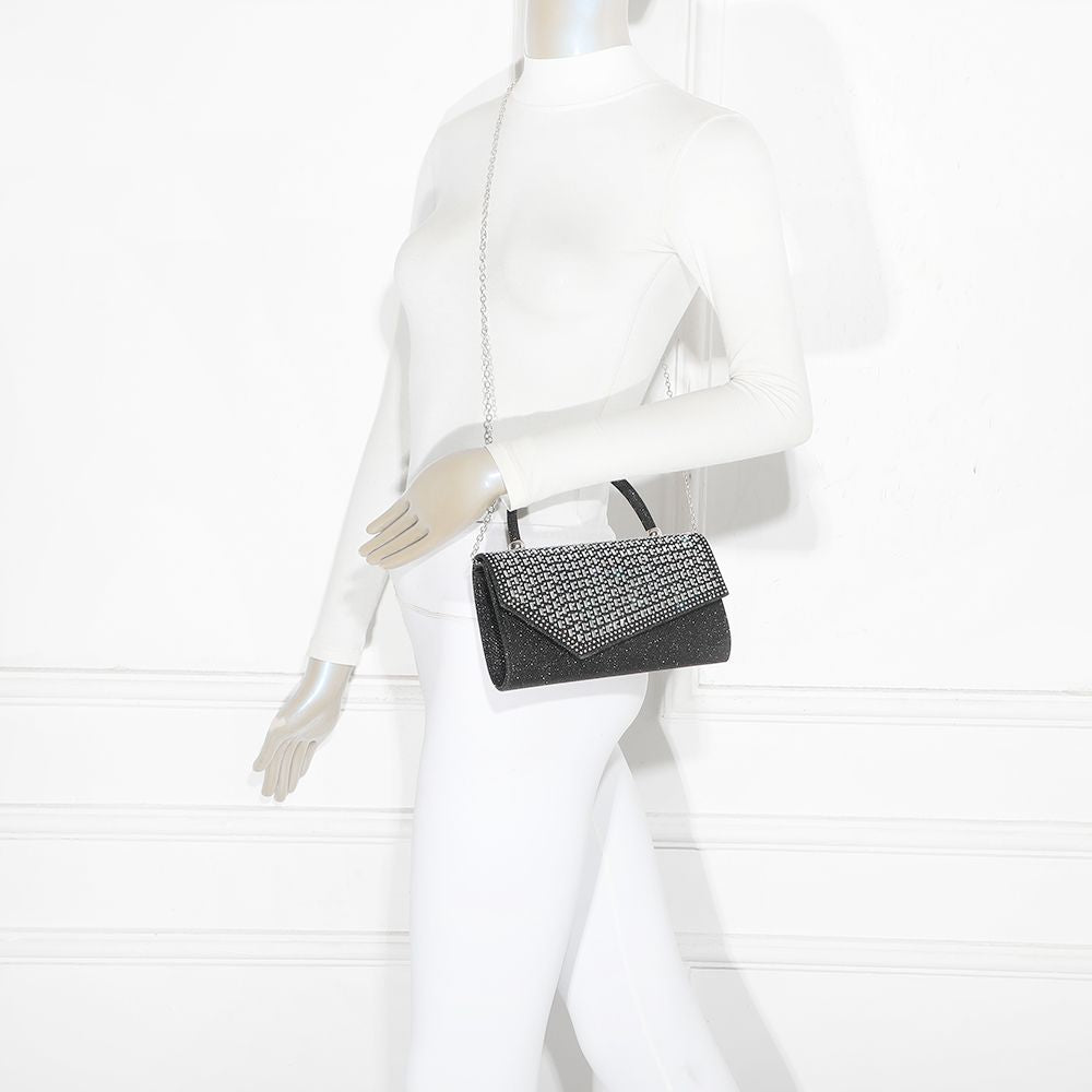 Gallantry Sabrina – Rhinestone evening clutch in Black