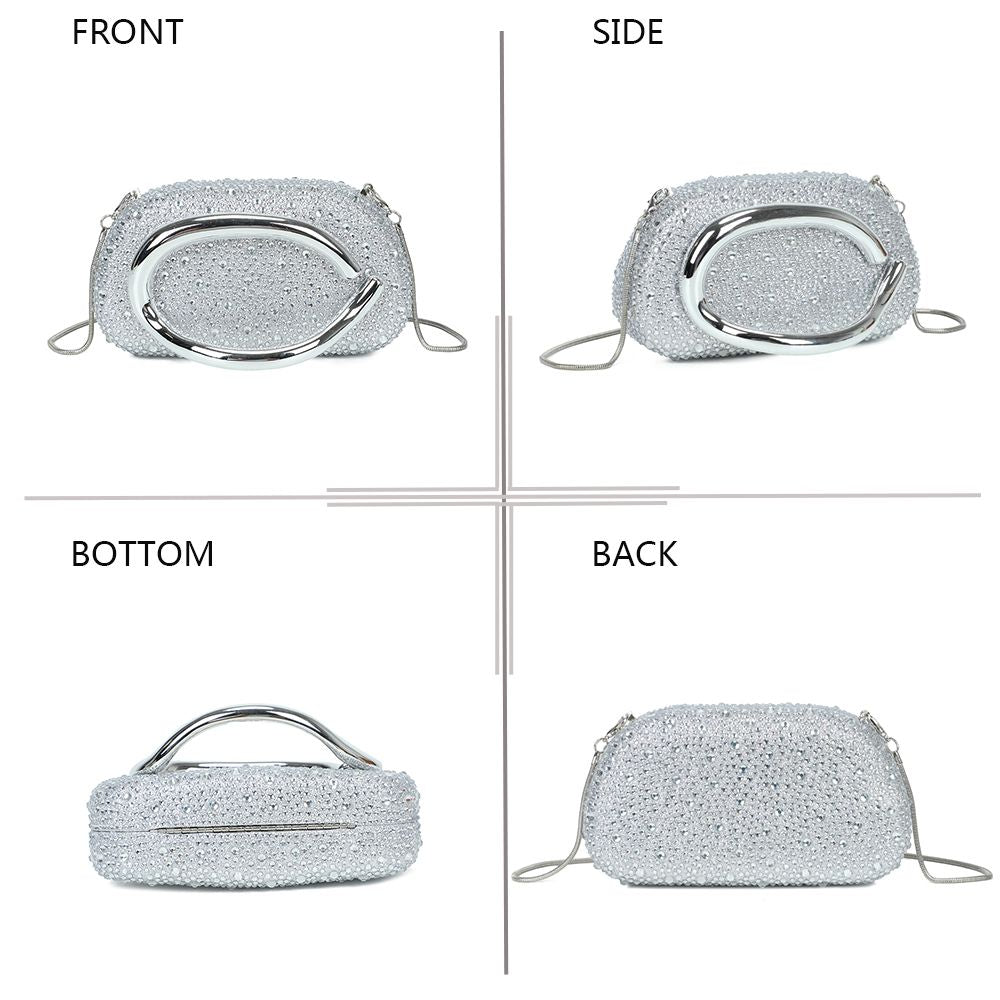 Gallantry Marit – Rhinestone evening bag in Silver