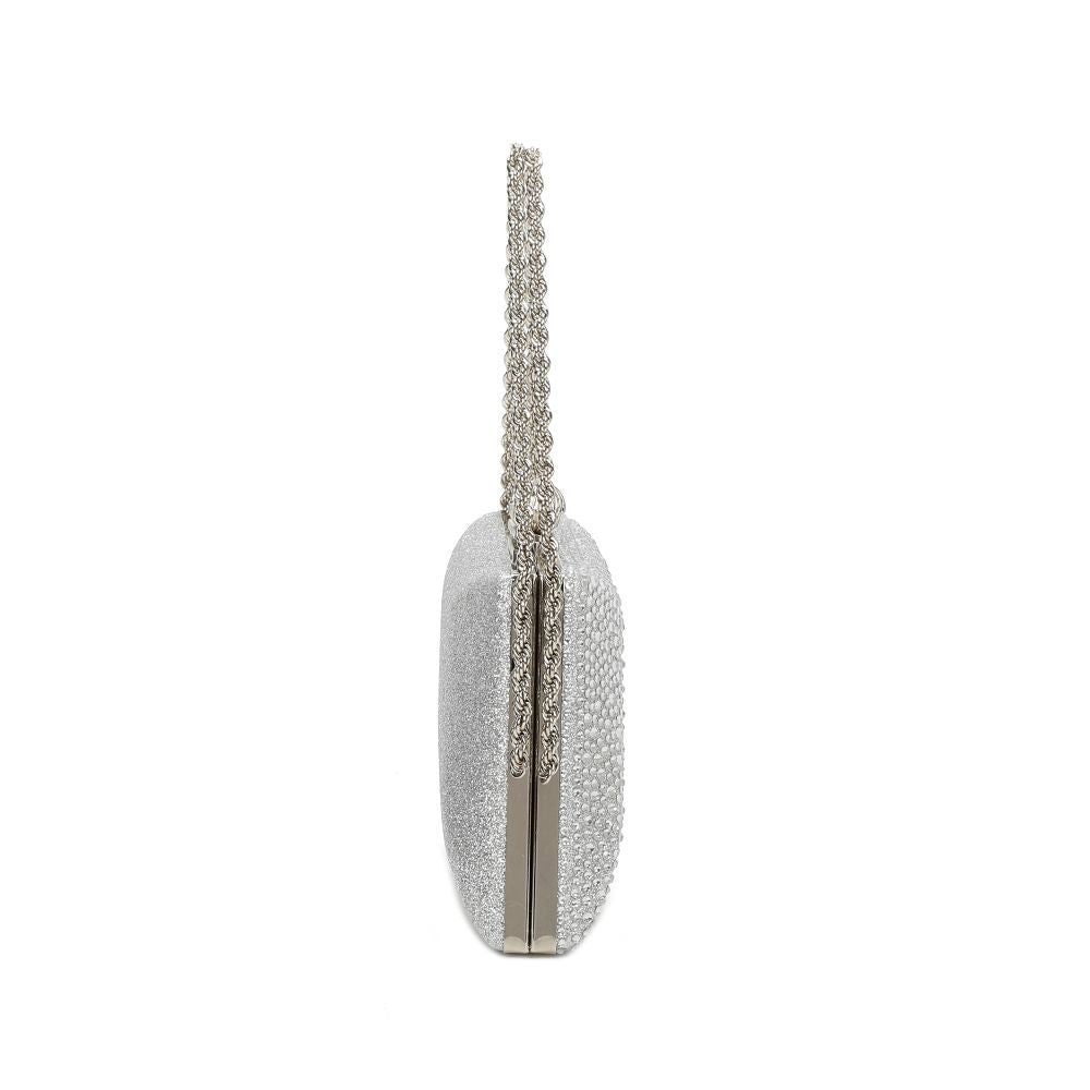 Gallantry Lieve – Rhinestone frame bag in Silver