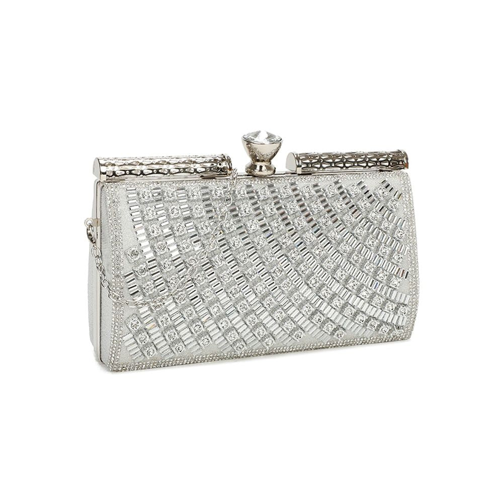 Gallantry Kaja – Embellished evening clutch in Silver