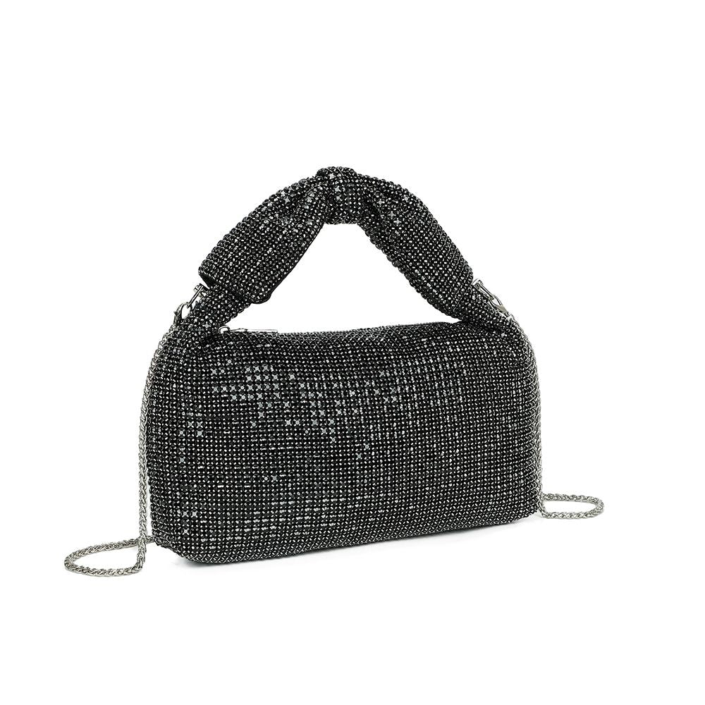 Gallantry Willemijn – Rhinestone knot bag in Black