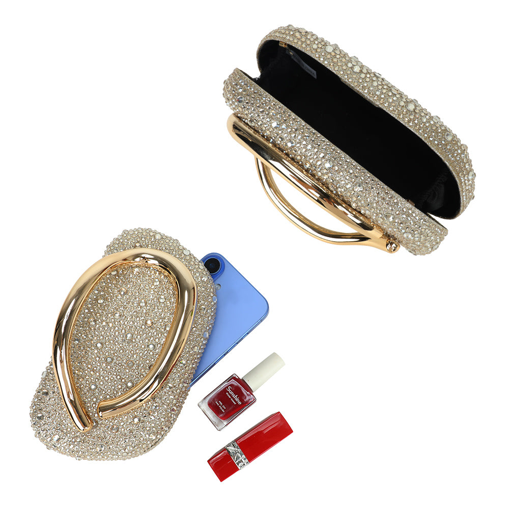 Gallantry Marit – Rhinestone evening bag in Gold