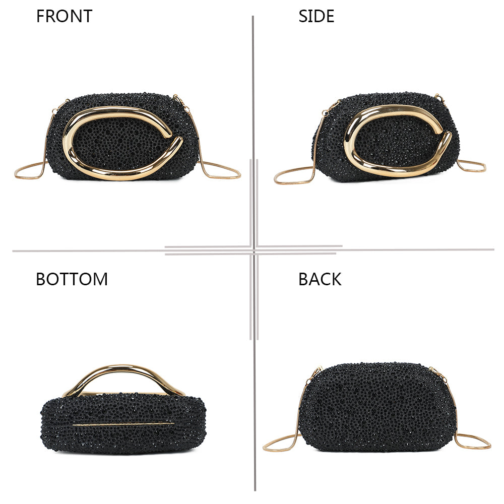 Gallantry Marit – Rhinestone evening bag in Black