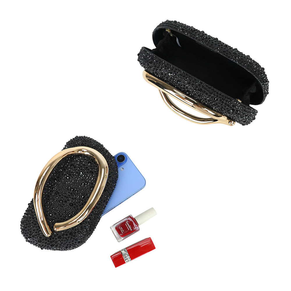 Gallantry Marit – Rhinestone evening bag in Black