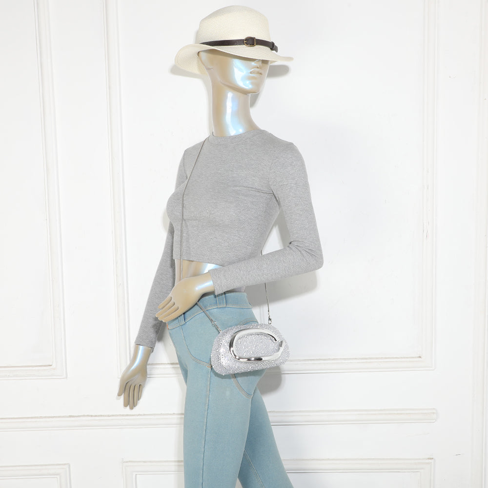 Gallantry Marit – Rhinestone evening bag in Silver
