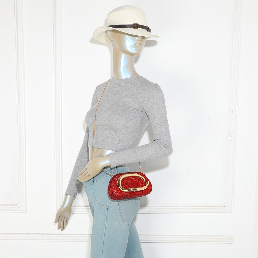 Gallantry Marit – Rhinestone evening bag in Red