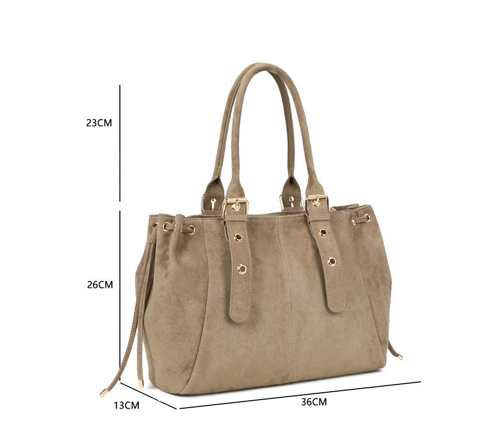 Gallantry Juliette suede handbag D. Taupe