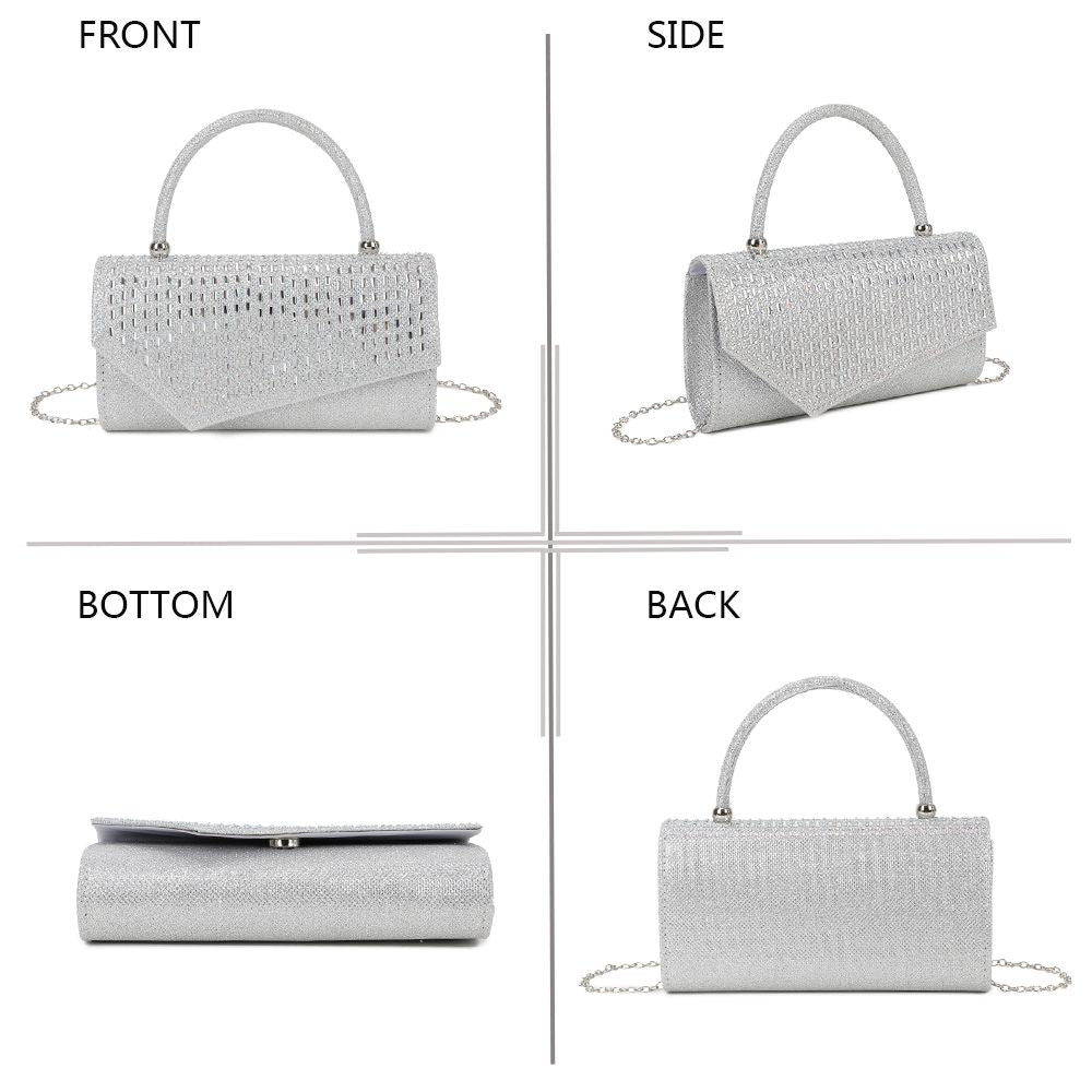 Gallantry Sabrina – Rhinestone evening clutch – Silver