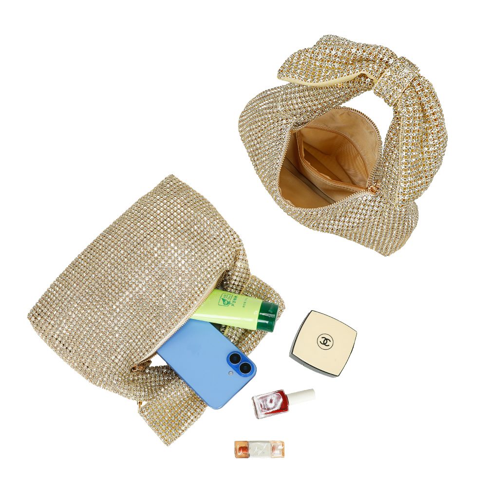 Gallantry Willemijn – Rhinestone knot bag in Gold