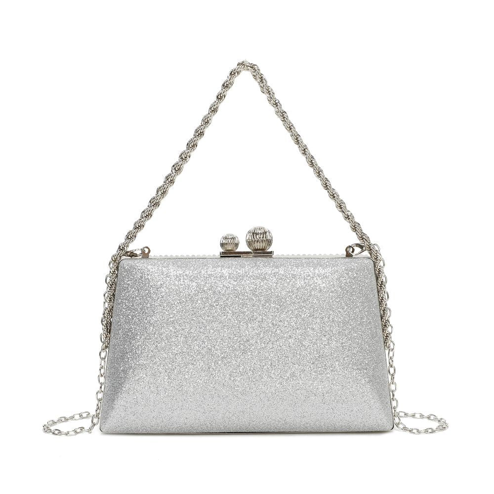 Gallantry Lieve – Rhinestone frame bag in Silver