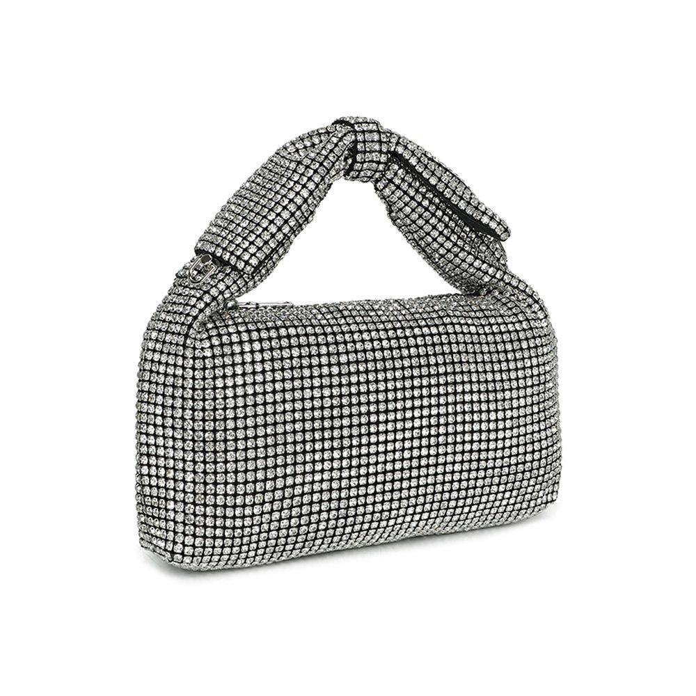 Gallantry Willemijn – Rhinestone knot bag in Silver