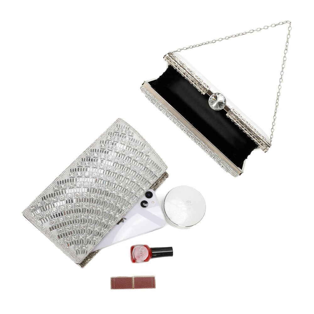 Gallantry Kaja – Embellished evening clutch in Silver