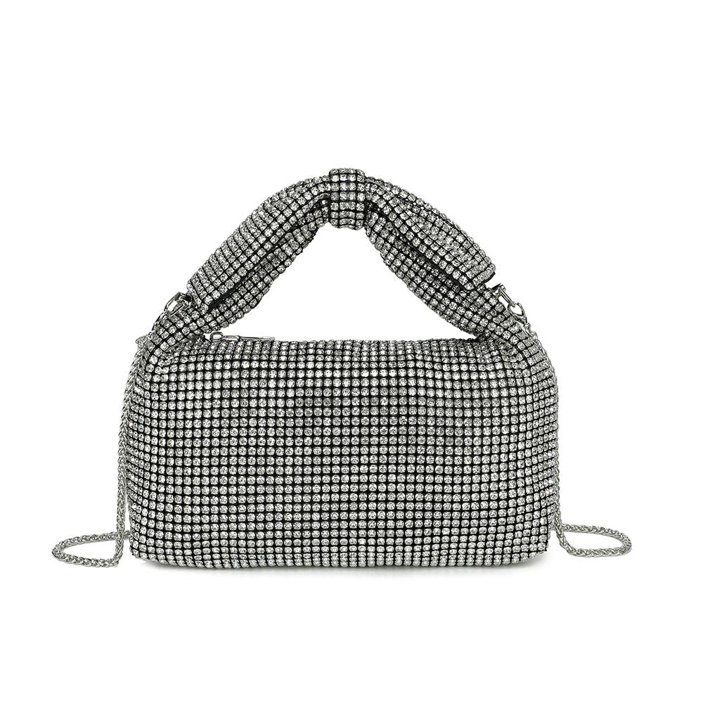 Gallantry Willemijn – Rhinestone knot bag in Silver