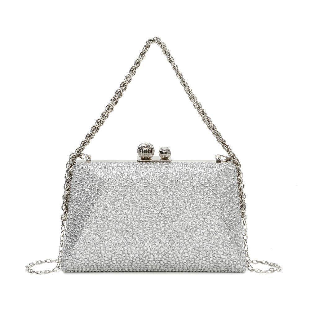 Gallantry Lieve – Rhinestone frame bag in Silver