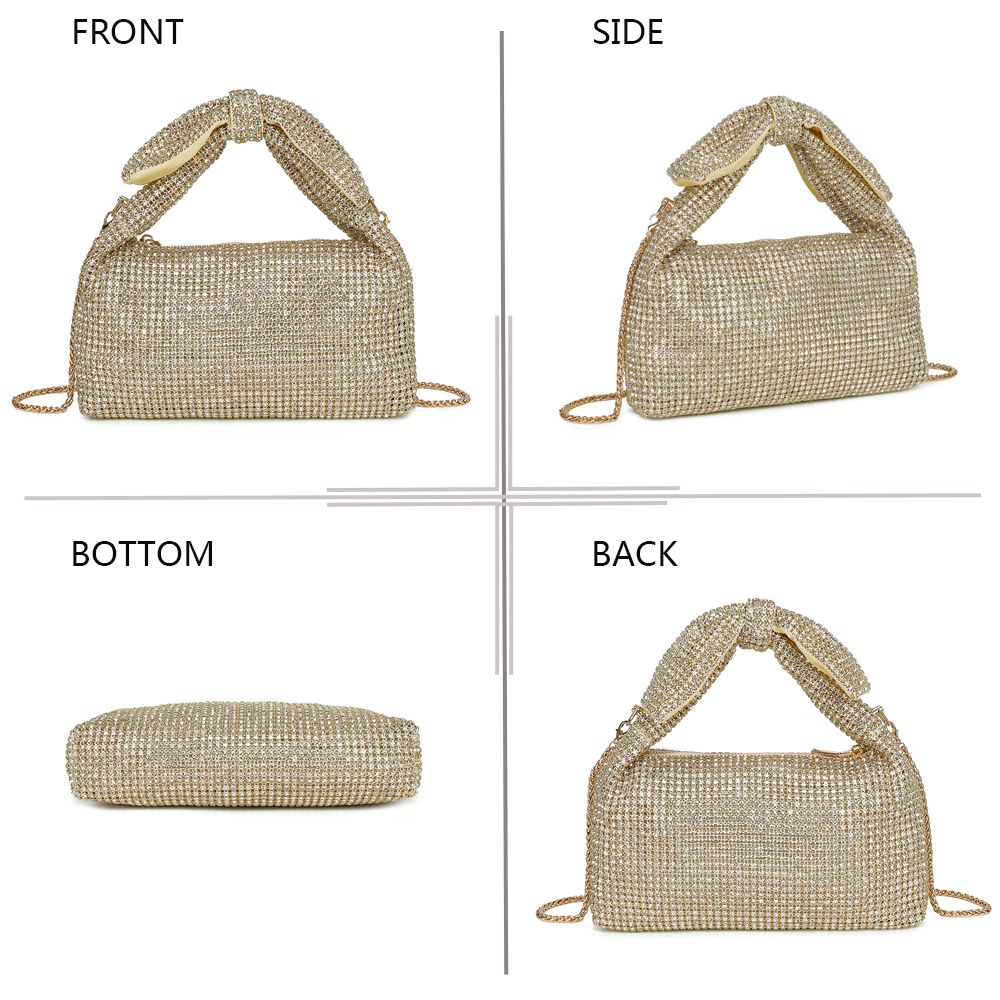 Gallantry Willemijn – Rhinestone knot bag in Gold