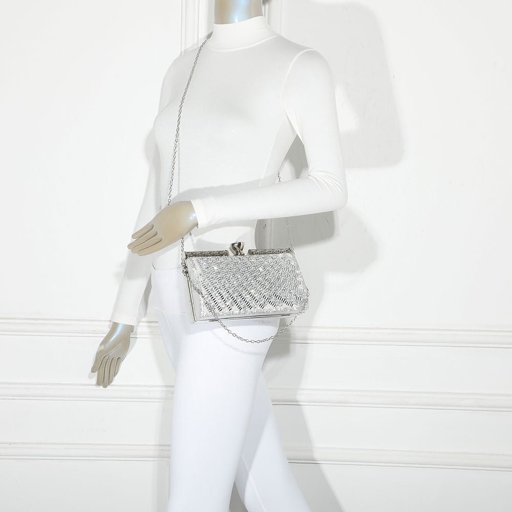 Gallantry Kaja – Embellished evening clutch in Silver