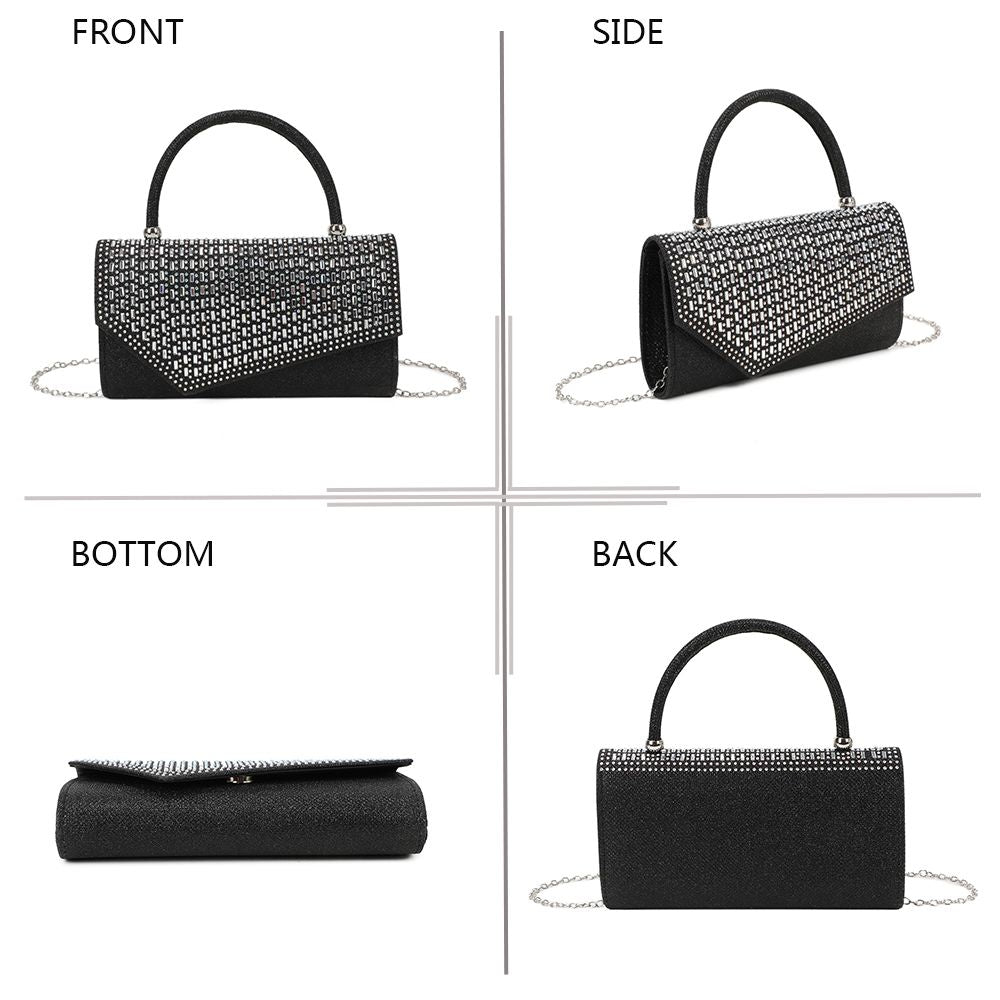 Gallantry Sabrina – Rhinestone evening clutch in Black