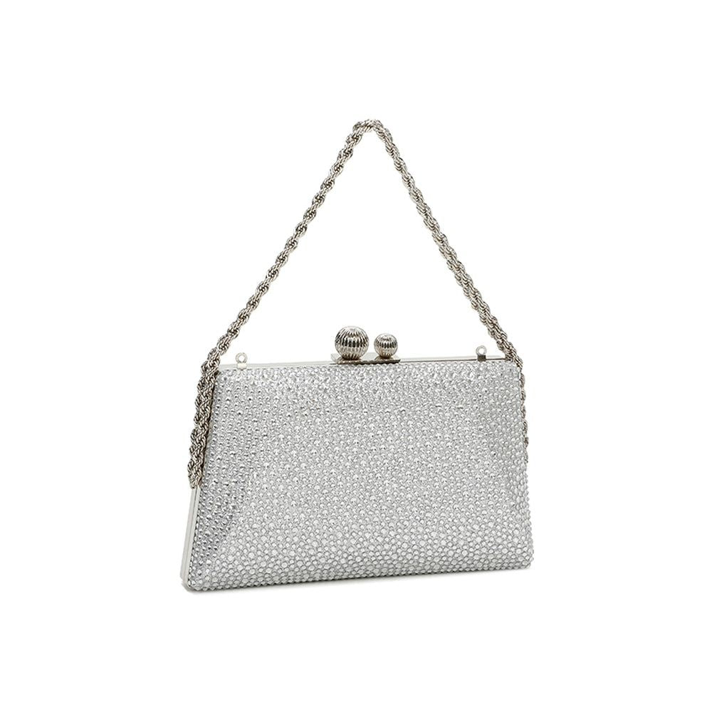 Gallantry Lieve – Rhinestone frame bag in Silver